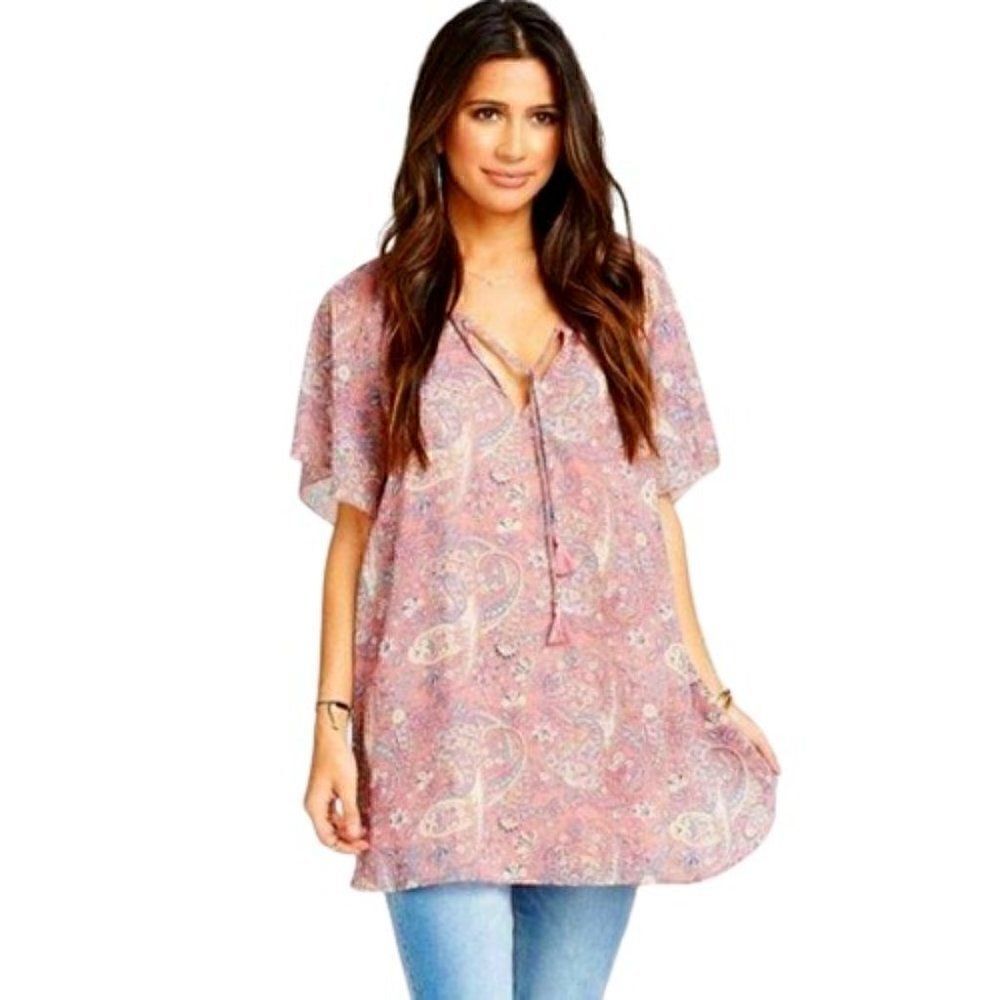 Show Me Your Mumu Juana Tassel Tunic Blushing Paisley Sz S